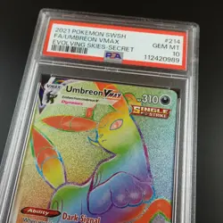 PSA 10 Umbreon Vmax 214/203 Evolving Skies Rainbow Rare Graded Pokemon Card - Image 2