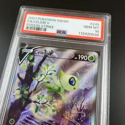 PSA 10 Celebi V 245/165 Fusion Strike Holo Full Art Graded Pokemon Card - Image 2