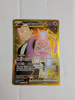 Pokemon TCG Team Rocket's Mewtwo EX Destined Rivals Card 240/182 Gold Hyper Rare - Image 1
