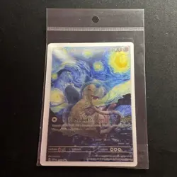 Pokemon Snorlax Lugia Large Lenticular Starry Night Van Gogh Moon Custom Card - Image 5