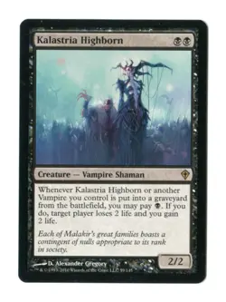 MTG Kalastria Highborn Worldwake WWK Rare Vampire Shaman Drain Life Unplayed NM - Image 1