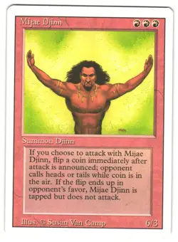 MTG Mijae Djinn Revised Edition 3ED Vintage Rare Coin Flip Creature Unplayed NM - Image 1