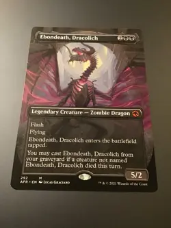 MTG Adventures Forgotten Realms #292 Ebondeath, Dracolich Borderless NM - Image 1