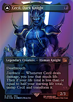 MTG Cecil, Dark Knight // Cecil, Redeemed Paladin - Surge Foil - Borderless, NM- - Image 1