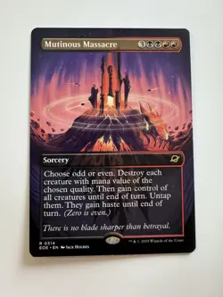 Borderless MUTINOUS MASSACRE mtg NM-M Edge of Eternities 1 Rare - Image 1