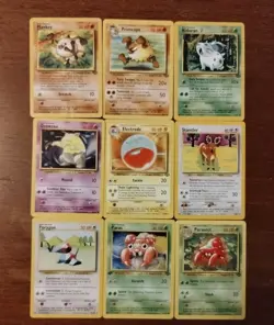 Lot of 9 Vintage Pokemon Cards First Edition Paras, Electrode, See Pictures - Image 1