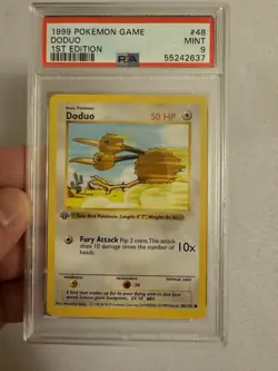 1999 Pokemon - 1st Edition Shadowless Doduo - Base Set 48/102 - PSA 9 Mint! WOTC - Image 1