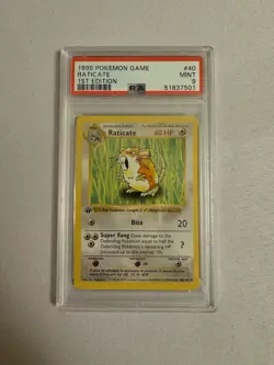 1999 Pokemon - 1st Edition Shadowless Raticate Base Set 40/102 PSA 9 Mint! WOTC - Image 2