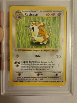 1999 Pokemon - 1st Edition Shadowless Raticate Base Set 40/102 PSA 9 Mint! WOTC - Image 3