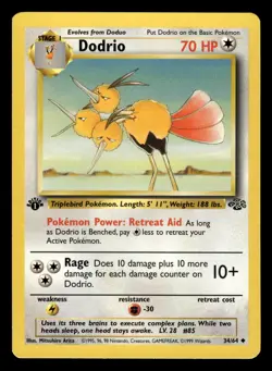 Dodrio 34/64 1st Edition Jungle Set Pokemon Card - 1 - Image 1