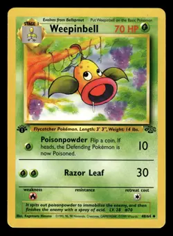 Weepinbell 48/64 1st Edition Jungle Set Pokemon Card - 1 - Image 1