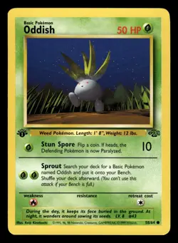 Oddish 58/64 1st Edition Jungle Set Pokemon Card - 1 - Image 1