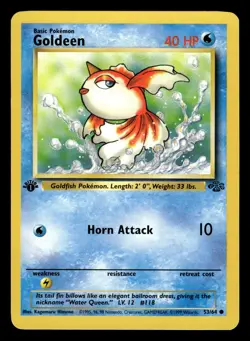 Goldeen 53/64 1st Edition Jungle Set Pokemon Card - 3 - Image 1