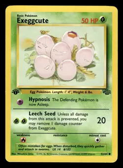 Exeggcute 52/64 1st Edition Jungle Set Pokemon Card - 2 - Image 1
