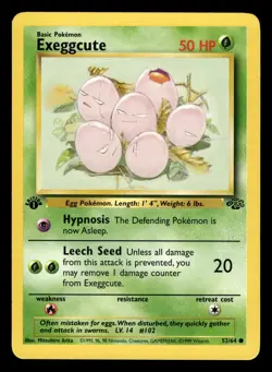 Exeggcute 52/64 1st Edition Jungle Set Pokemon Card - 1 - Image 1