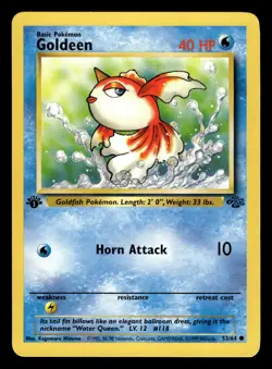 Goldeen 53/64 1st Edition Jungle Set Pokemon Card - 4 - Image 1