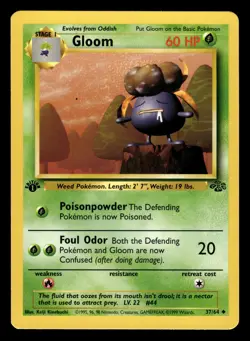 Gloom 37/64 1st Edition Jungle Set Pokemon Card - 1 - Image 1
