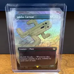 MTG Final Fantasy English Jumbo Cactuar Borderless 0343 Foil - Image 1