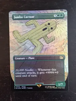 MTG Final Fantasy English Jumbo Cactuar Borderless 0343 Foil - Image 1