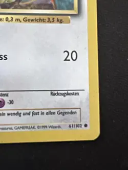 1999 Pokemon German Base Set 1st Edition Rattfratz (Rattata) #61/102 - Image 4