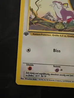 1999 Pokemon German Base Set 1st Edition Rattfratz (Rattata) #61/102 - Image 5