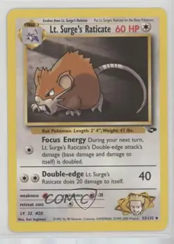 Lt Surge's Raticate Pokemon Gym Challenge #53 2000 0jf5 - Image 1