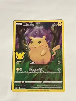 Pokemon Pikachu 005/025 25th Anniversary Celebrations Holo Rare Base Set Art NM - Image 1