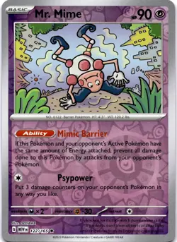 Pokemon Mr. Mime 122/165 Pokemon 151 Reverse Holo NM - Image 1