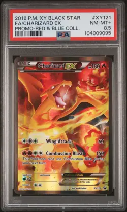 Pokemon Charizard EX XY121 PSA 8.5 NM-MT+ Red & Blue Collection Full Art Promo - Image 1