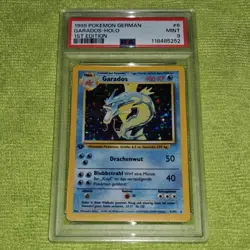 1999 Pokemon Base Set 1st Edition Gyarados Holo #6 GARADOS German PSA 9 MINT - Image 1