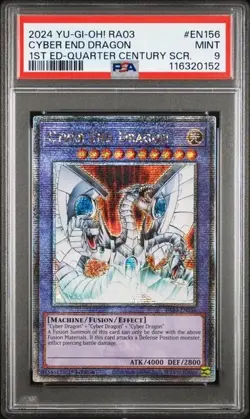 YuGiOh! Cyber End Dragon - RA03-EN156 - Quarter Century Secret Rare - PSA 9 - Image 1