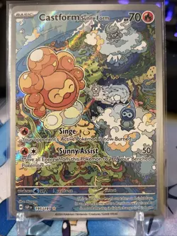 Pokemon TCG Castform Sunny Form Illustration Rare Card 195/191 - Image 1