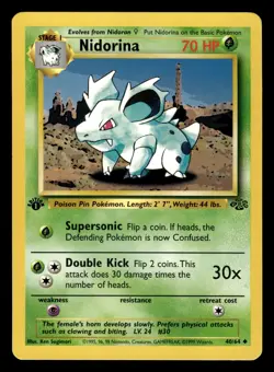 Nidorina 40/64 1st Edition Jungle Set Pokemon Card - 1 - Image 1