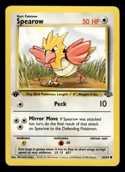 Spearow 62/64 1st Edition Jungle Set Pokemon Card - 2 - Image 1