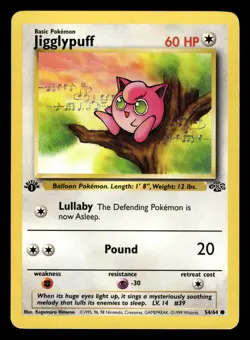 Jigglypuff 54/64 1st Edition Jungle Set Pokemon Card - 3 - Image 1