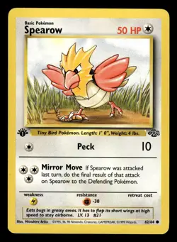 Spearow 62/64 1st Edition Jungle Set Pokemon Card - 4 - Image 1