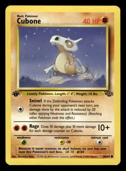 Cubone 50/64 1st Edition Jungle Set Pokemon Card - 1 - Image 1