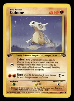 Cubone 50/64 1st Edition Jungle Set Pokemon Card - 6 - Image 1