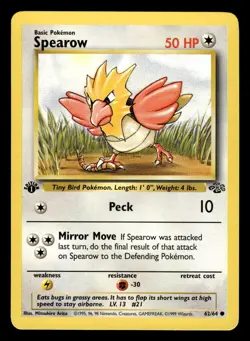 Spearow 62/64 1st Edition Jungle Set Pokemon Card - 1 - Image 1