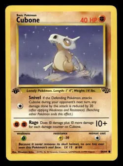 Cubone 50/64 1st Edition Jungle Set Pokemon Card - 3 - Image 1