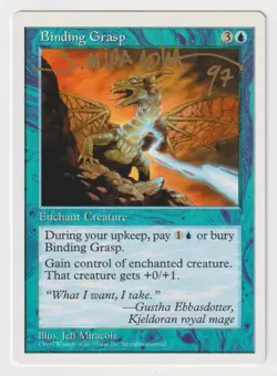 Gold Signed Binding Grasp Proof LP Artist Jeff Miracola MTG Magic AP Dated 97! - Image 1