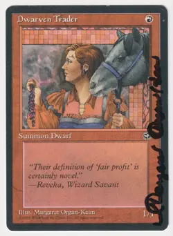 Signed Dwarven Trader Proof LP Homelands Artist Margaret Organ-Kean MTG Magic AP - Image 1