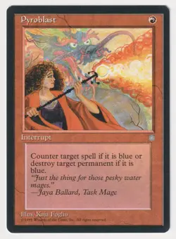 Pyroblast Proof LP Ice Age Artist Kaja Foglio 1995 WOTC MTG Magic AP Vintage Red - Image 1