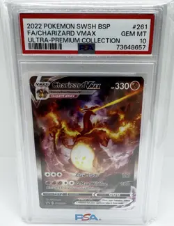 2022 POKEMON SWSH BLACK STAR PROMO #261 FULL ART/CHARIZARD VMAX PSA 10 - Image 1