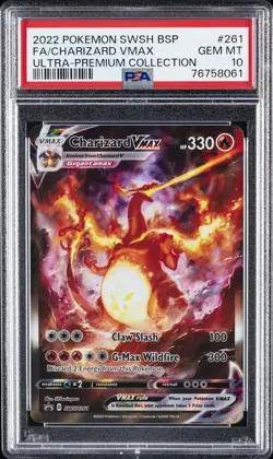 2022 POKEMON SWSH BLACK STAR PROMO #261 FULL ART/CHARIZARD VMAX PSA 10 - Image 1