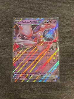 Team Rocket’s Mewtwo ex 081/182 Destined Rivals Pokemon Card TCG English - Image 1