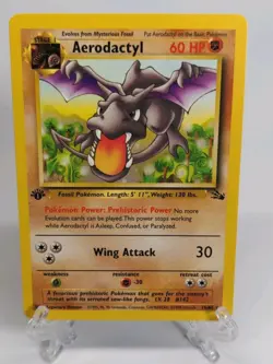 Aerodactyl 16/62 Fossil 1st Edition Rare Non-Holo Pokemon Card NM+ - Image 1