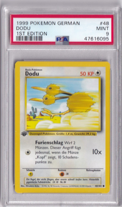 Pokemon Card 1999 Base Set German No. 48 Dodu First Edition PSA 9 - Image 1
