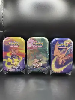 Pokemon Kanto Power Mini Tins Sealed, Set of 3 (Charizard, Pikachu, Eevee) - Image 1