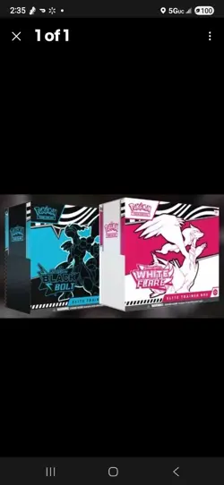 Pokemon TCG Black Bolt and White Flare Elite Trainer Box ETB Set of 2 Sealed - Image 1